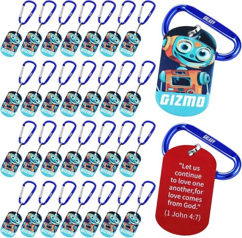 Novabright 50 Pcs VBS 2026 Bible Memory Mission Tags and Carabiners for 25 Kids Galaxy Religious Scripture 2026 Vbs Labels for Vacation Bible School Church Sunday School Prizes Supplies in Kuwait