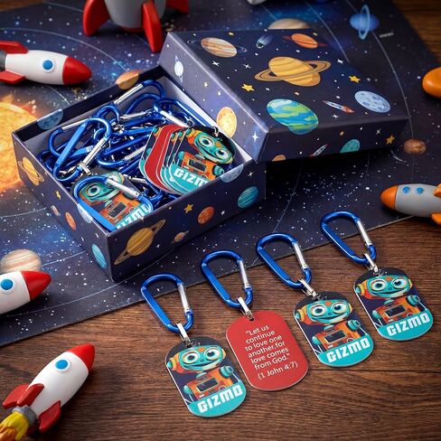 Novabright 50 Pcs VBS 2026 Bible Memory Mission Tags and Carabiners for 25 Kids Galaxy Religious Scripture 2026 Vbs Labels for Vacation Bible School Church Sunday School Prizes Supplies in Kuwait