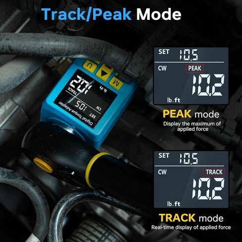 1/2" Digital Torque Adapter, (±1% Accuracy, 7.4-150Ft-lb) Digital Torque Wrench Adapter for Auto, with Upgrade Color Display, Versatile Meter - Smart Alert | Peak/Track | Preset | Store/Delete(203N.m) in Kuwait