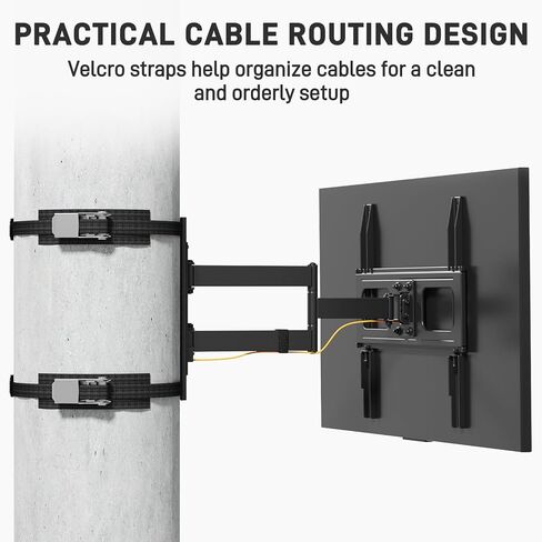 EROMMY Outdoor Gazebo TV Mount No Drill for Post, Full Motion Pergola TV Mount, Adjustable Weatherproof TV Bracket, Fits 27-65 Inch TVs, Holds 77 lbs in Kuwait