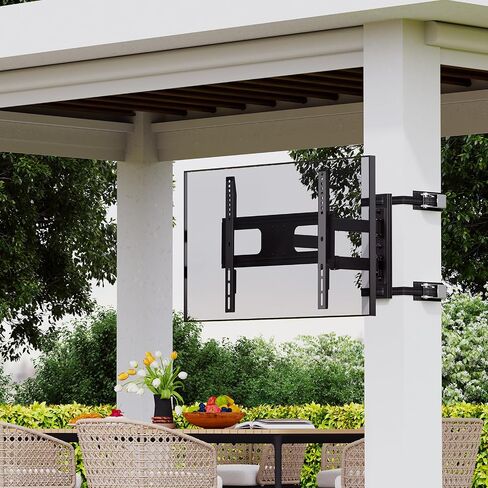EROMMY Outdoor Gazebo TV Mount No Drill for Post, Full Motion Pergola TV Mount, Adjustable Weatherproof TV Bracket, Fits 27-65 Inch TVs, Holds 77 lbs in Kuwait