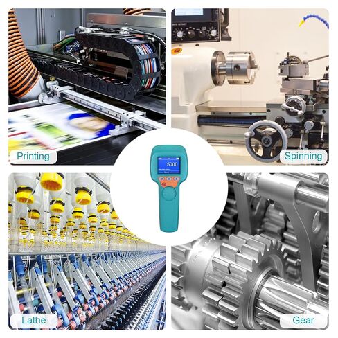 Digital Handheld Stroboscope 60-999,999 FPM/Hz Non Contact Strobe Tachometer, Adjustable Flash Rate LED RPM Meter with 0.001% High Accuracy for Motor, Fan, HVAC, Car, Industrial - RQ-DT100B in Saudi Arabia