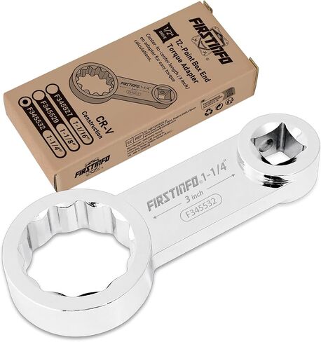 FIRSTINFO F345532 1/2-inch Drive 1-1/4" Torque Adapter, 12-Point Box End with CR-V Construction in Saudi Arabia