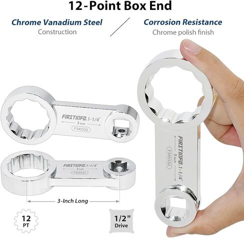 FIRSTINFO F345532 1/2-inch Drive 1-1/4" Torque Adapter, 12-Point Box End with CR-V Construction in Saudi Arabia