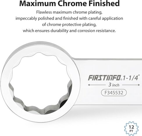 FIRSTINFO F345532 1/2-inch Drive 1-1/4" Torque Adapter, 12-Point Box End with CR-V Construction in Saudi Arabia
