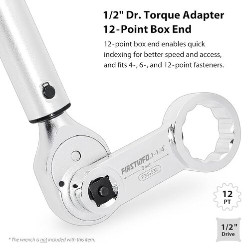 FIRSTINFO F345532 1/2-inch Drive 1-1/4" Torque Adapter, 12-Point Box End with CR-V Construction in Saudi Arabia