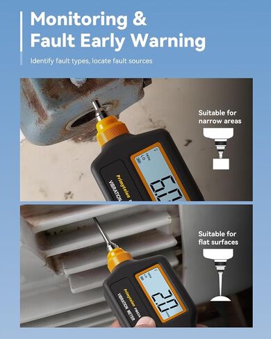 PM63A Vibration Meter Handheld, High-Precision Digital Vibration Tester, 20-Hour Continuous Runtime for Predictive Maintenance & Motor Analysis in Saudi Arabia