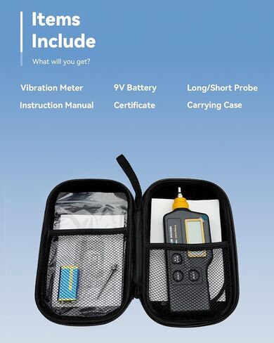 PM63A Vibration Meter Handheld, High-Precision Digital Vibration Tester, 20-Hour Continuous Runtime for Predictive Maintenance & Motor Analysis in Saudi Arabia