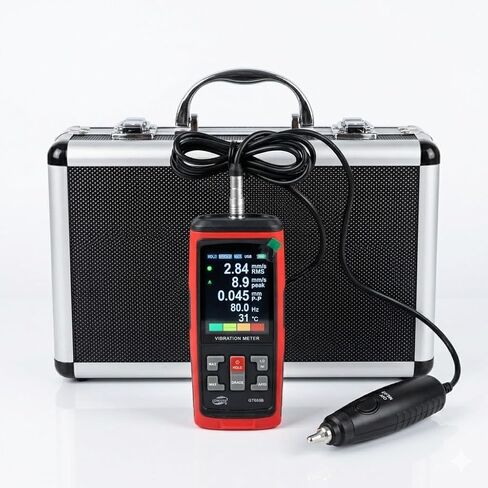 PM633C Portable Digital Vibration Meter, Measurement Analysis Mechanical Equipment Vibration Frequency, Motors, Generators, Pumps, Matches (30Hz-14KHz) ISO 10816 | 【5-in-1 Testing】 Measures vibration parameters and temperature. in Saudi Arabia