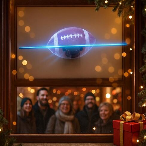 3D Hologram Fan Projector HD LED Holographic Christmas Tree Advertising Display with Remote Bluetooth WiFi 1500 Video Library for Business Bar Halloween (Black, 16.5) in Kuwait