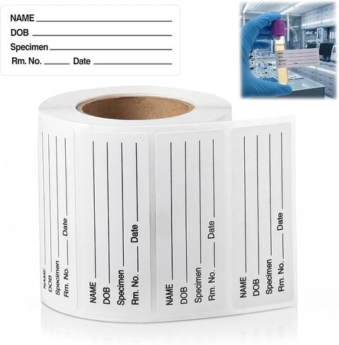 420 Pcs Pathology Labels, 2.25" x 0.875" Medical Permanent Paper Label Include Specimen Name, DOB for Hospital Pathology Medical Laboratories Supply(No Dispenser Box) in Kuwait