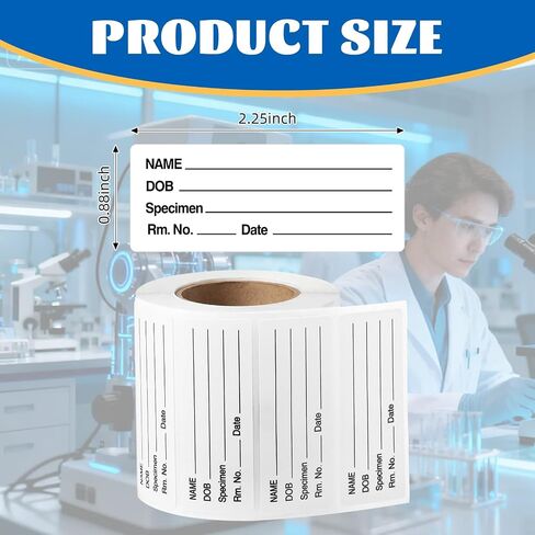 420 Pcs Pathology Labels, 2.25" x 0.875" Medical Permanent Paper Label Include Specimen Name, DOB for Hospital Pathology Medical Laboratories Supply(No Dispenser Box) in Kuwait