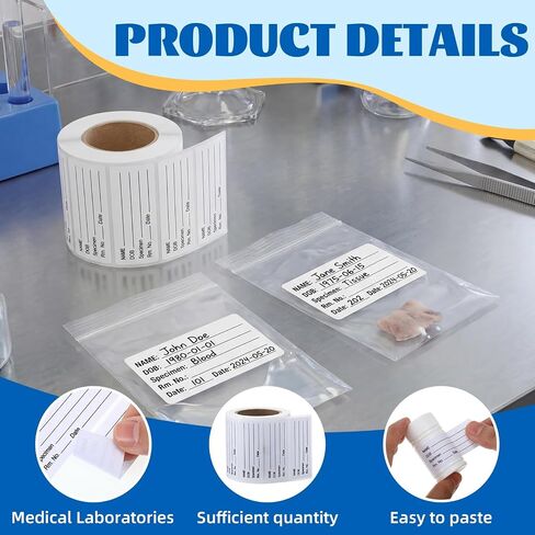 420 Pcs Pathology Labels, 2.25" x 0.875" Medical Permanent Paper Label Include Specimen Name, DOB for Hospital Pathology Medical Laboratories Supply(No Dispenser Box) in Kuwait