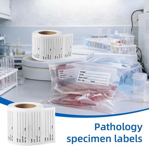 420 Pcs Pathology Labels, 2.25" x 0.875" Medical Permanent Paper Label Include Specimen Name, DOB for Hospital Pathology Medical Laboratories Supply(No Dispenser Box) in Kuwait