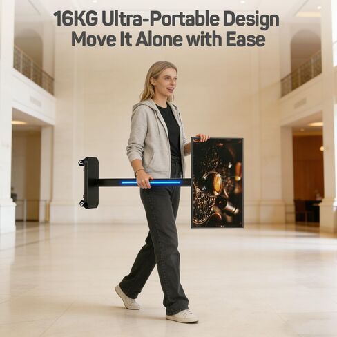 32 Inch Digital Signage Display on Wheels, Portable LCD Touch Digital Kiosk with Adjustable Rolling Stand, Phone App Control Android 14 Advertising Display Poster,HDMI/USB (Non-TouchKiosk) in Kuwait