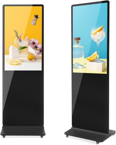 MWE 43 بوصة أرضية داخلية قائمة على اللافتات الرقمية عرض الإعلانات كشك شاشة LCD التجارية الطوطم نظام أندرويد ملصق عمودي مع مشغل الوسائط التلقائي in Kuwait