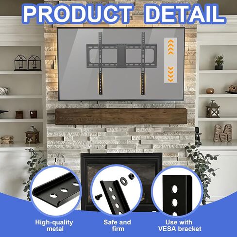 Vertical VESA Extender Plate Bracket Kit, Heavy Duty Steel TV Mount Extension for Lowering Screen Height, Fits Ceiling & Wall Mounts, 100 LBS Capacity, 2 PCS in Kuwait