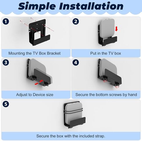 PS4 Wall Mount Cable Box Wall Mount Remote-Friendly Adjustable Cable Box Wall Mounts Compatible with Media Players, Cable Boxes, Modem Streaming Devices, Game Consoles & DVD Players in Kuwait