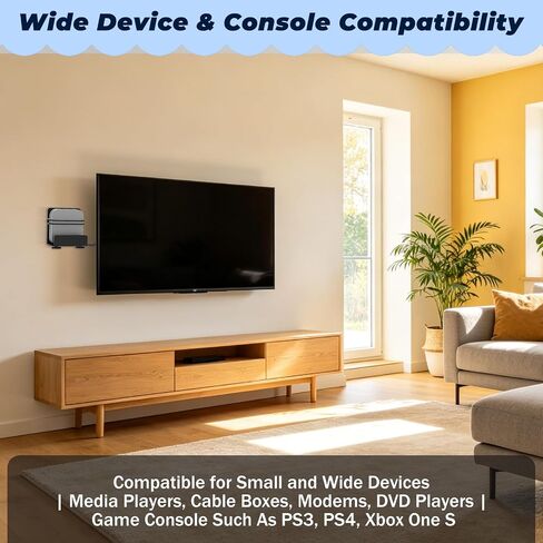 PS4 Wall Mount Cable Box Wall Mount Remote-Friendly Adjustable Cable Box Wall Mounts Compatible with Media Players, Cable Boxes, Modem Streaming Devices, Game Consoles & DVD Players in Kuwait