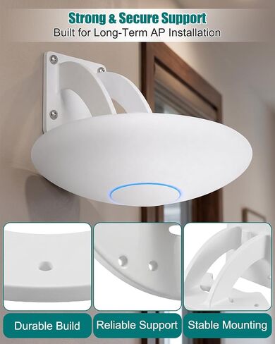 Horizontal Wall Mount Fits for Ubiquiti UniFi UAP-AC-PRO HD SHD U6-PRO, White AP Wall Mounting for Optimized Coverage, Durable Access Point Mount with Screws Included in Kuwait