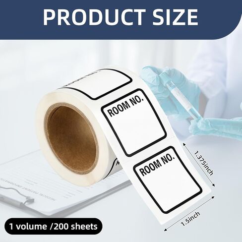 200 Pcs Medical Chart Labels, 1.5 x 1.375 Medical Paper Labels Stickers Room No. Alert and Instruction Patient Chart for Hospitals, Clinics Records in Saudi Arabia