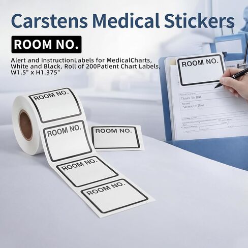 200 Pcs Medical Chart Labels, 1.5 x 1.375 Medical Paper Labels Stickers Room No. Alert and Instruction Patient Chart for Hospitals, Clinics Records in Saudi Arabia