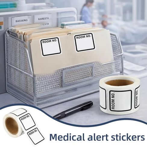 200 Pcs Medical Chart Labels, 1.5 x 1.375 Medical Paper Labels Stickers Room No. Alert and Instruction Patient Chart for Hospitals, Clinics Records in Saudi Arabia