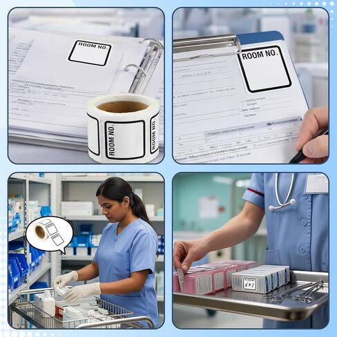200 Pcs Medical Chart Labels, 1.5 x 1.375 Medical Paper Labels Stickers Room No. Alert and Instruction Patient Chart for Hospitals, Clinics Records in Saudi Arabia