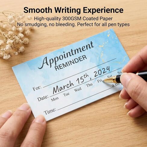 Appointment Reminder Cards, Pink & Blue Ink Style, 270 PCS, 3.5x2 Inch Thick Business Cards, for Hair Salon, Dental Office, Nail Spa, Massage, Dog Grooming in Kuwait