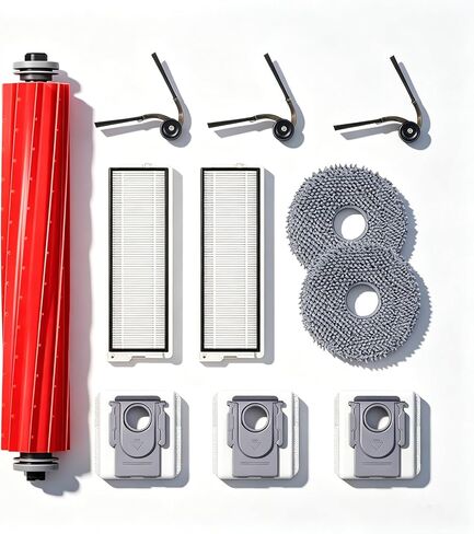 QV 35A Replacement Parts for Roborock Qrevo Series QV35A QV35S Qrevo S Pro Robot Vacuum, 3*Main Brush, 6*Side Brushes, 6*Mop Pads, 4*HEPA Filters 6*Dust Bags Accessories in Kuwait