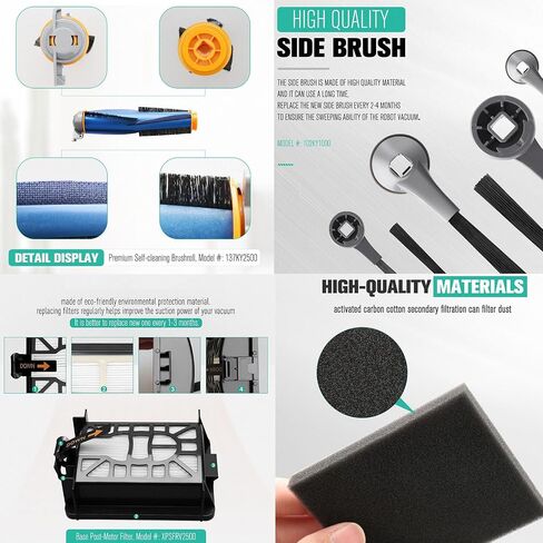 Replacement Parts for Shark AI AV2501S RV2502AE AV2501AE RV2520 AV2510 AV2511AE AV2610WA AV251WAXUS UR2500SR Robot Vacuum Cleaner Accessories Kits With Main Brush, Filters, Foam Filters, Side Brushes in Kuwait