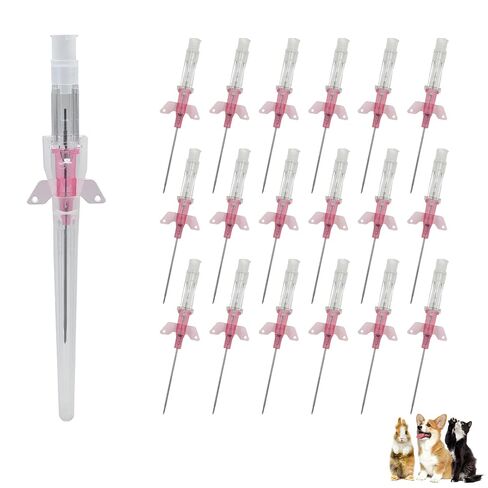 Veterinary IV Catheter Needles, Sterile Pet Catheter Needles with Butterfly Shaped Wings for Dog Cat Small Animals, 24G 10pcs Yellow in Kuwait