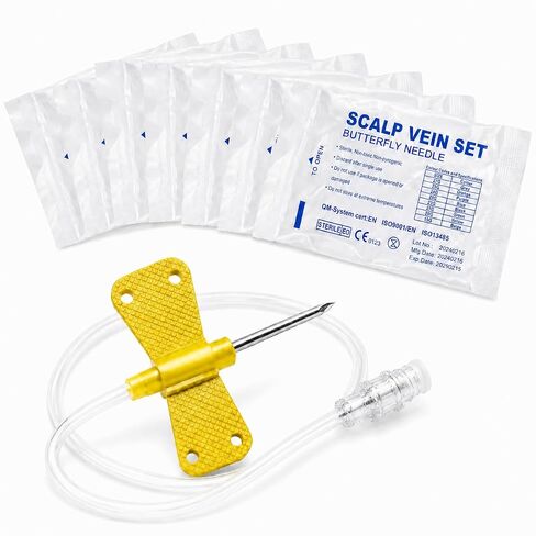 Butterfly Catheter Needle 21G, IV Catheter Needles, Winged Infusion Set IV Needle, 50 Pack – 304 Stainless Steel, Sterile, Individually Sealed, Luer Lock - for Veterinary Use in Kuwait