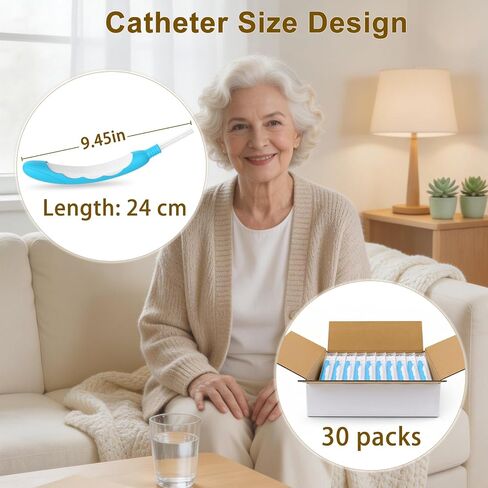 30 Pack Female External Catheters, Non-Invasive Design, Skin-Friendly Silicone Material, Leak-Proof Fit, Catheter Compatible with PureWick Urine Collection System in Kuwait