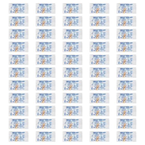 50 Pack 25G Butterfly Infusion Needles, Individually Sterile Wrapped, Disposable Winged Needles for Laboratory Sample Collection & Veterinary Use in Kuwait