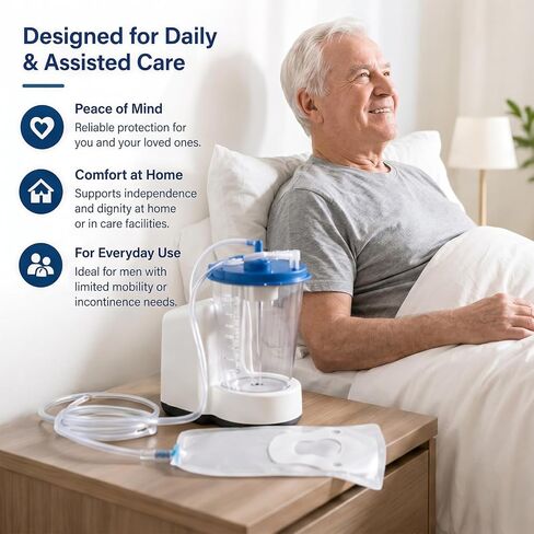Male External Catheter, Non-Invasive Urine Management, Secure Full-Seal Adhesive Helps Reduce Leaks, Skin-Friendly Moisture-Wicking Material, Fits Most Drainage Systems, 30 Pack,Equipment Not Included in Kuwait