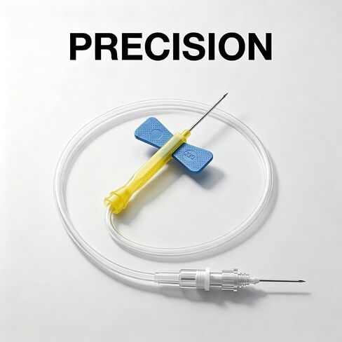 Blood Collection Needles, Butterfly Needles 23 x 3/4 x 12" with Luer Adapter Sterile Individually Wrapped - 50 Counts in Kuwait