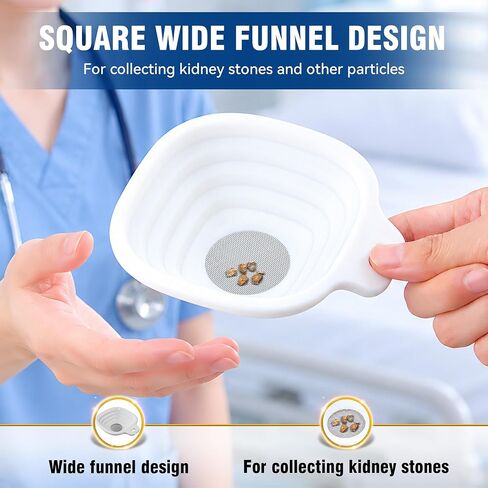 DDJ Reusable Kidney Stone Urine Strainer for Men & Women – Collapsible Silicone Funnel with 40 Mesh Stainless Steel Filter, Portable Urine Catcher for Kidney Stone Collection, Travel Pouch Included in Kuwait
