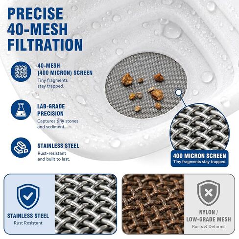 DDJ Reusable Kidney Stone Urine Strainer for Men & Women – Collapsible Silicone Funnel with 40 Mesh Stainless Steel Filter, Portable Urine Catcher for Kidney Stone Collection, Travel Pouch Included in Kuwait