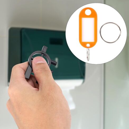 Tinoaly 5pcs Paper Towel Dispenser Keys for Cintas & Sanis, 3-in-1 Toilet Paper Holder Key Replacement with 5 Key Rings & 5 Labels for Commercial Business Home Office School Maintenance in Kuwait