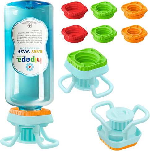 Luvan 2-Pack Bottle Emptying Cap Flip Dispenser Kit for Every Drop Universal Inverted No-Waste Caps for Shampoo Lotion Soap Ketchup Mustard Sauces Space-Saver for Kitchen Bathroom in Kuwait
