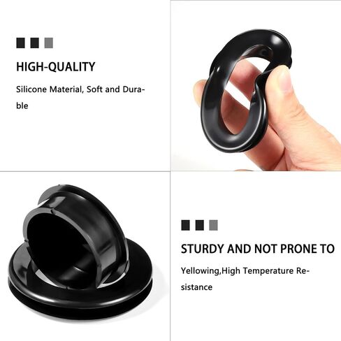 2 Pieces Silicone Patio Table Umbrella Hole Ring Plug and Cap Set for Outdoors Patio Garden Table Deck Yard, 2inch(Black) in Kuwait
