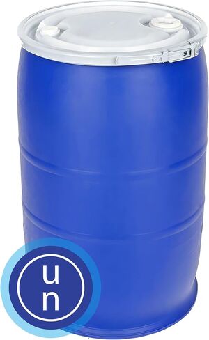 Air Sea Containers - 55 Gallon Open-Head UN Rated Plastic Drum w/Ring Lock Lid - Lightweight, Versatile & Durable Storage Buckets with Lids in Kuwait