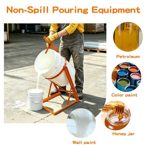 Manual Pail Tipper for 5 Gallon, Easy to Assemble, 70 LBS Paint Gallon Pourer, Safe Pouring, Non-Spill Pouring Equipment for Paint Mixing, Honey in Kuwait