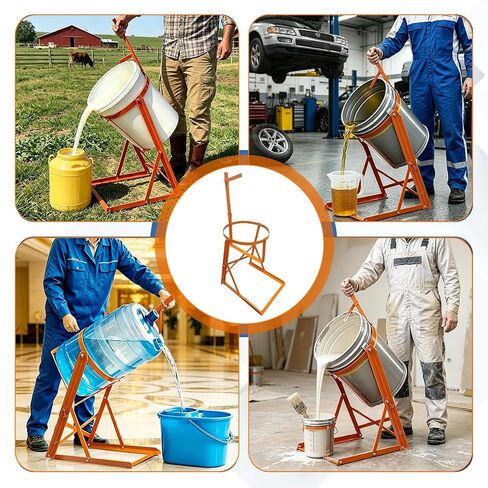 Manual Pail Tipper for 5 Gallon, Easy to Assemble, 70 LBS Paint Gallon Pourer, Safe Pouring, Non-Spill Pouring Equipment for Paint Mixing, Honey in Kuwait