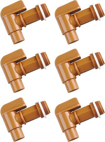 3/4" Polyethylene Drum Faucet for 5-55 Gallon Barrels Chemical Resistant Spigot Brown Barrel Faucet for Steel Plastic Drum by LUCKEG 6pcs in Kuwait