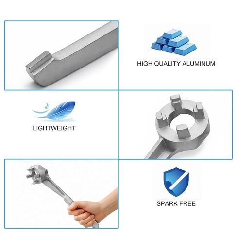 3 Pack Aluminum Bung Wrench, Professional Drum Plug Wrench Barrel Opener Tool for Opening 10 15 20 30 50 55 Gallon Drum, Fits 2 Inch and 3/4 Inch Bung Caps in Kuwait