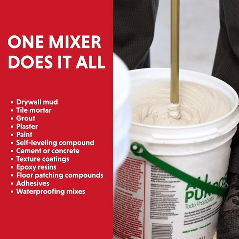 Mini Boomerang Mixer w/Pail Saver – Advance Equipment MFG Co. | Mixes 1+ Gallon of Mud, Paint, Mortar & More | Compact & Durable | Model BR38 | 100+ Years Family Owned USA Made in Kuwait