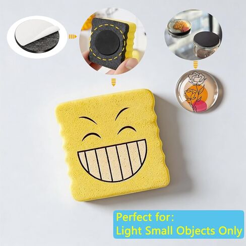Strong Adhesive Flexible Magnets (15 PCS, 1.1" x 0.08") - Sticky Magnetic Dots for Fridge, Whiteboard, DIY Crafts, Artwork & Photo - Safe & Low Strength Magnets, Perfect for Light Small Objects Only in Kuwait
