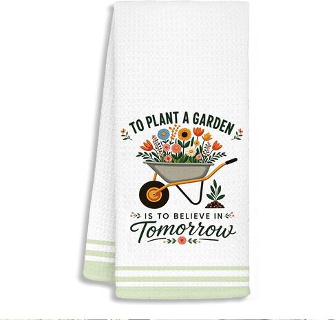 Gardening Kitchen Towel Gifts for Women, Gifts for Plant Lovers, Plant Lady Mom Birthday Gift, Housewarming New Home Gift, To Plant a Garden Is to Believe in Tomorrow Decorative Towel 16 x 24 in Kuwait